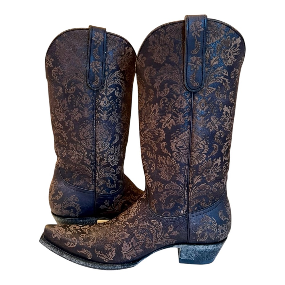 ‼️SOLD‼️Old Gringo Women’s Boots NADIA Black Leather Laser-etched Floral Size 10